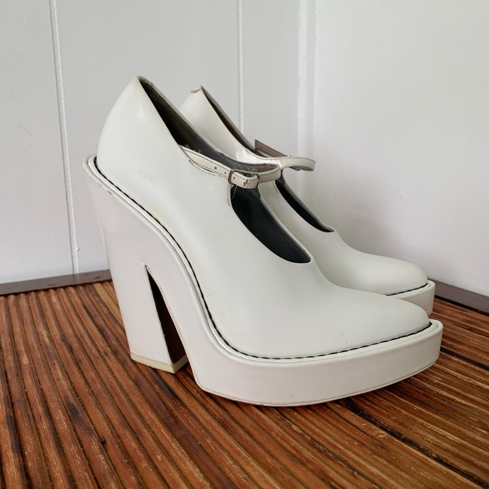 Alexander Wang SS14 White Chunky Mary Jane Heels 6